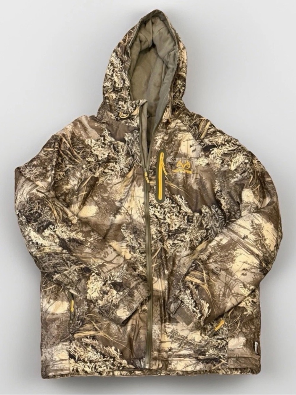 Realtree Max-1 XT Camo Hunting Jacket Mens Medium Insulated Hooded Full Zip